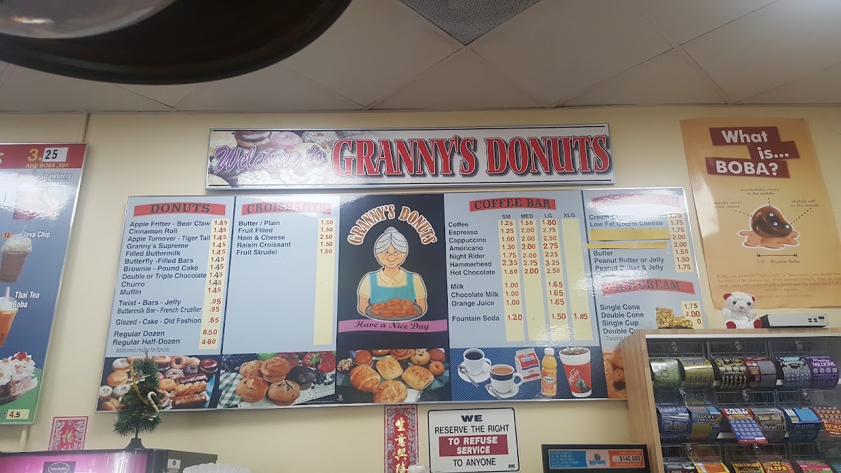 Granny's Donuts Menu - Image 1